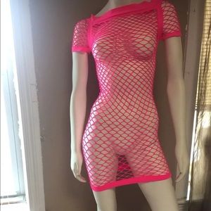 Pink one Size fishnet cover up